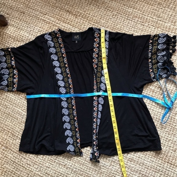W5 open cardigan / kimono black size medium. - Picture 7 of 10
